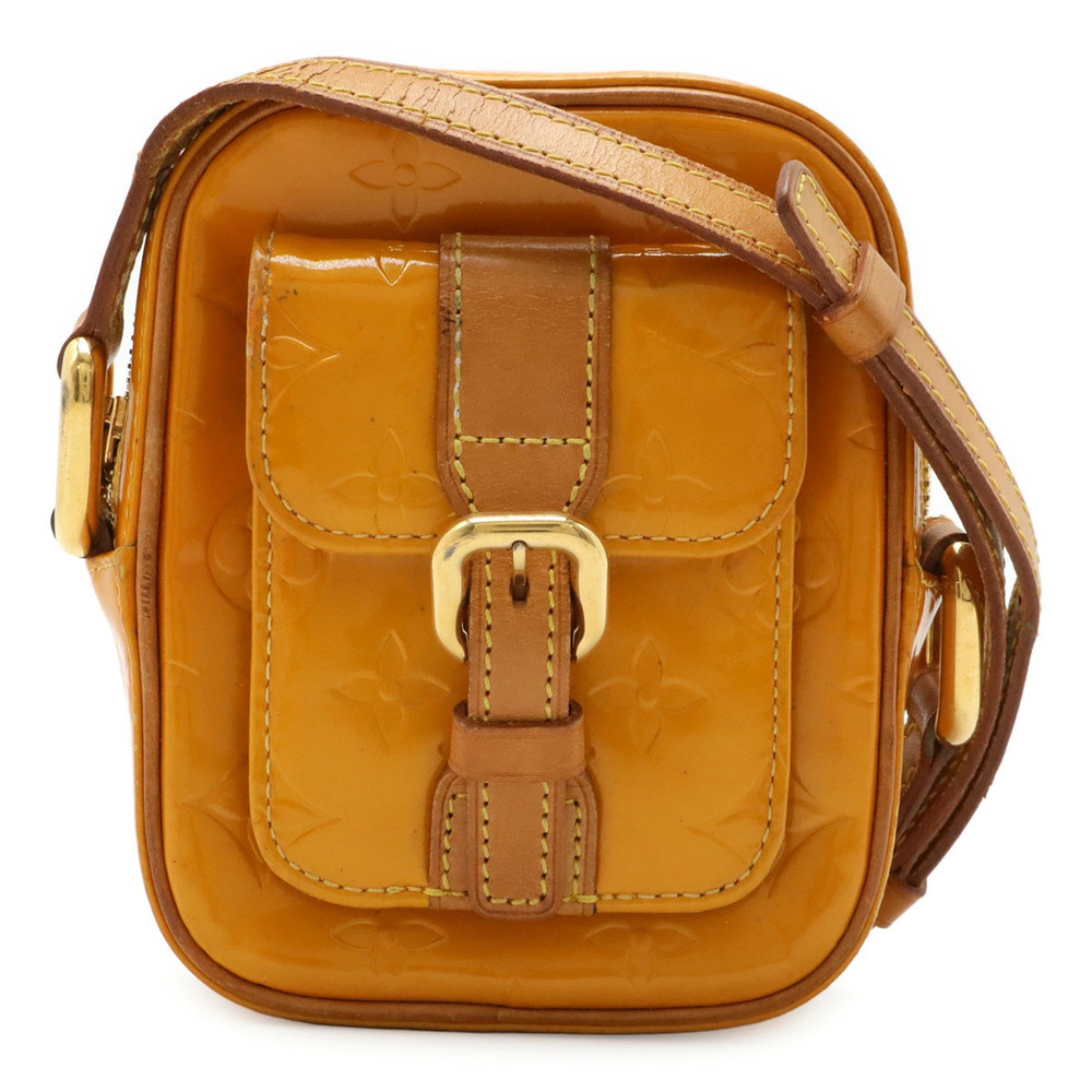 LOUIS VUITTON Monogram Vernis Christie Crossbody Enamel Jaune Yellow